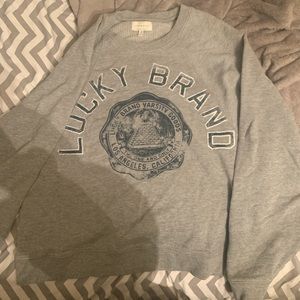 Lucky Brand Womens Over sized Sweatshirt, Grey